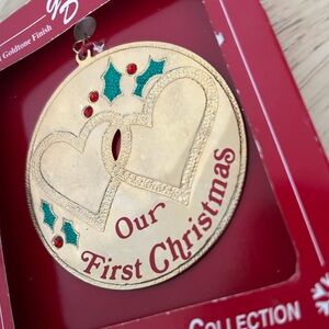 Goldtone Our First Christmas Ornament Gloria Duchin